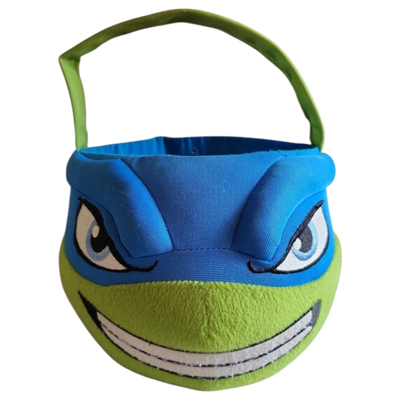 TEENAGE MUTANT NINJA TURTLE Leonardo Blue Plush Halloween Easter Basket TMNT - Picture 1 of 8